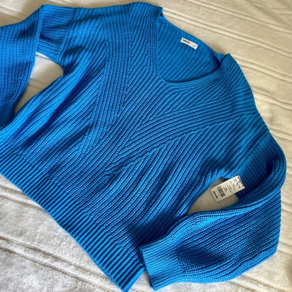 NWT Sonoma Vibrant Blue V-Neck Sweater Sz L​​​ - Picture 10 of 16